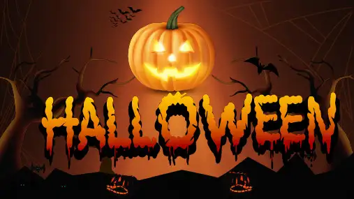 卡通南瓜灯背景的Halloween幻灯片模板