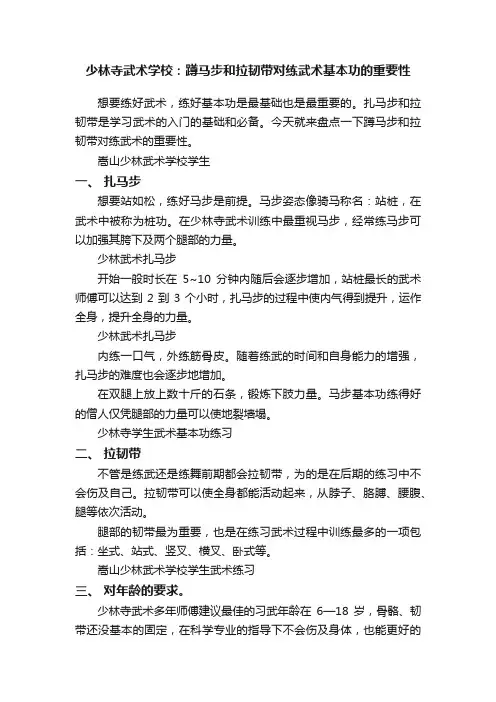 少林寺武术学校：蹲马步和拉韧带对练武术基本功的重要性