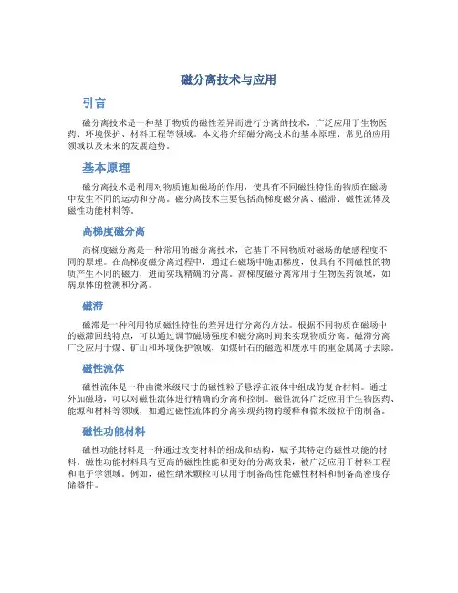 磁分离技术与应用