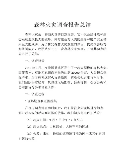 森林火灾调查报告总结