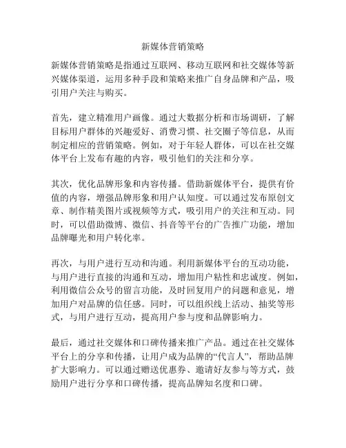 新媒体营销策略