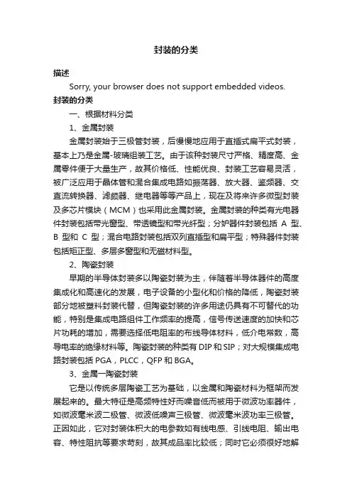 封装的分类