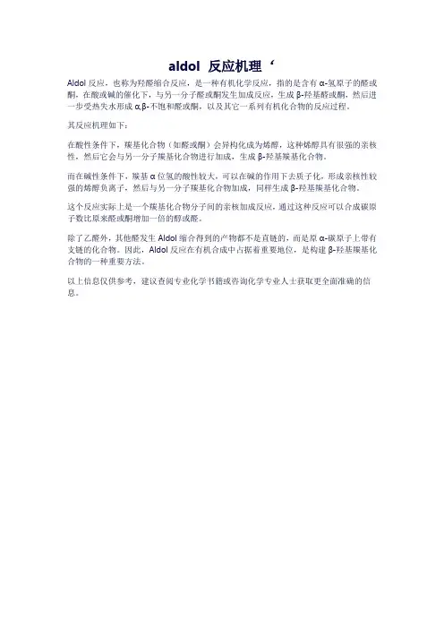 aldol 反应机理‘