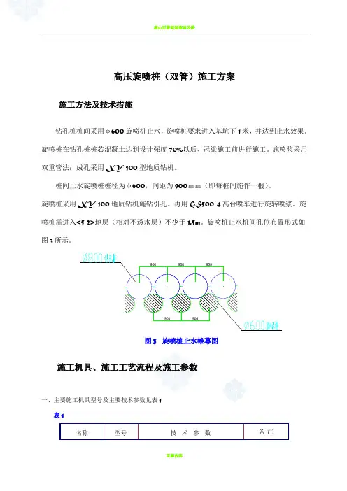 高压旋喷桩(双管)施工方案