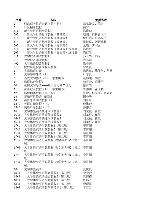 第一批十二五普通高等教育本科国家级规划教材书目