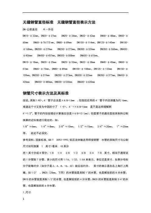 无缝钢管直径标准