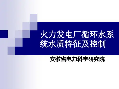火力发电厂循环水系统水质特征及控制
