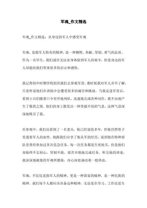 军魂作文精选