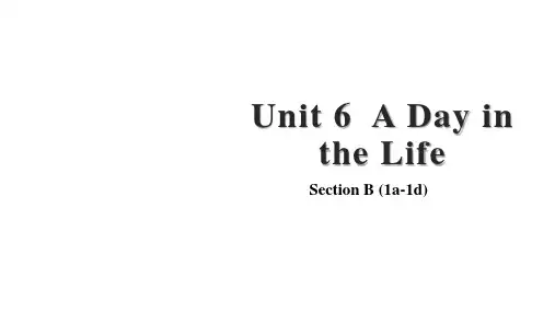 人教版(2024)英语七年级上册 Unit 6 A Day Section B (1a-1d)课件