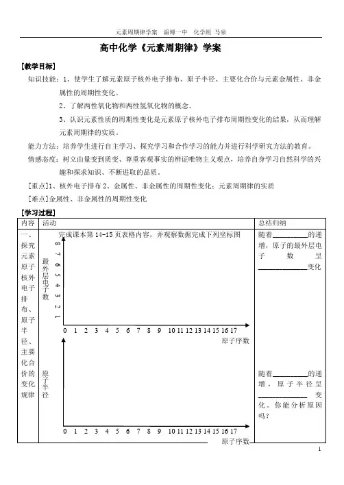 马泉周期律学案