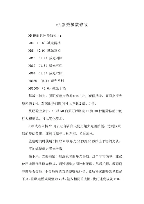 nd参数参数修改