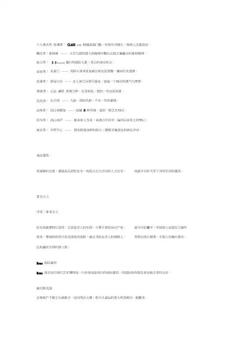 房地产项目案名集锦