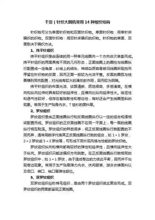 干货丨针织大圆机常用14种组织结构