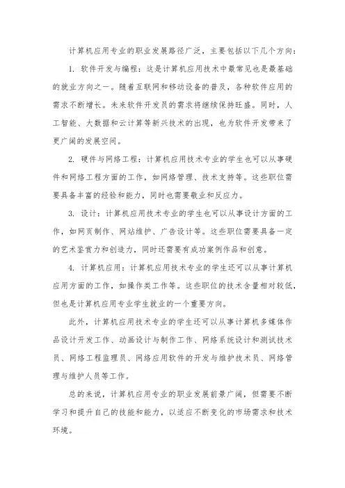 计算机应用专业的职业发展