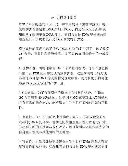 pcr引物设计原理