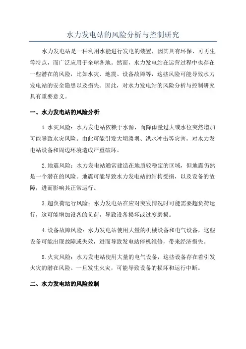 水力发电站的风险分析与控制研究