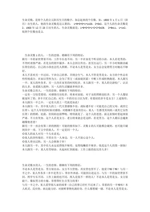生命灵数神奇测试你婚后状态