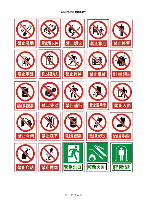 安全标志大全图片GB2894-2008