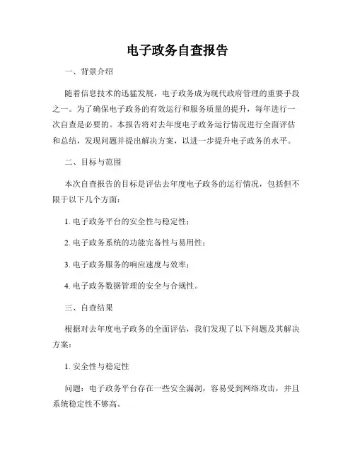 电子政务自查报告
