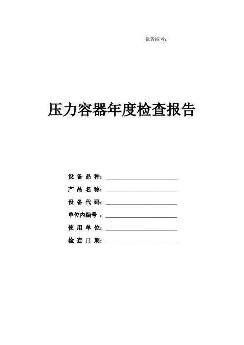 压力容器年度检查报告