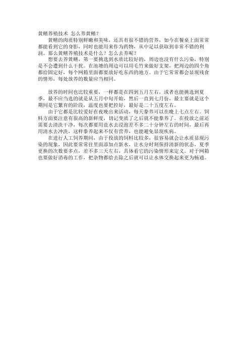 黄鳝养殖技术 怎么养黄鳝？