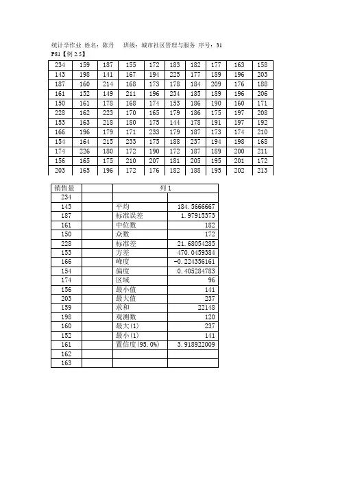 统计学作业2