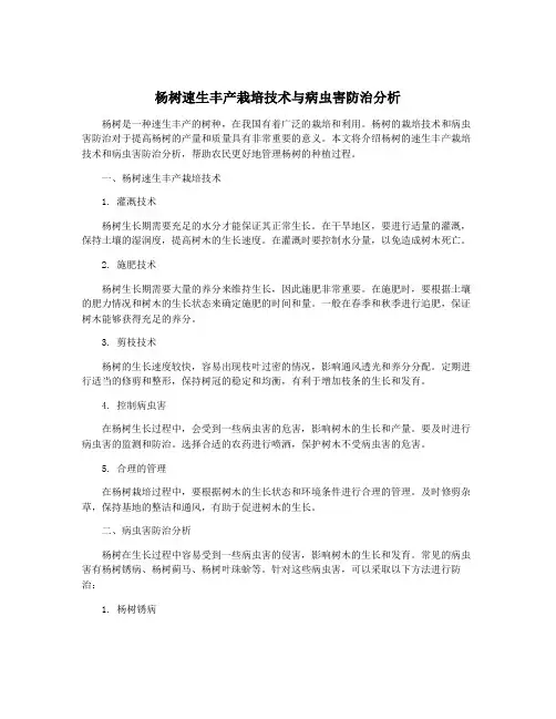 杨树速生丰产栽培技术与病虫害防治分析