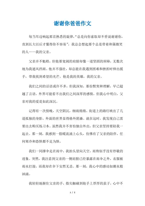 谢谢你爸爸作文