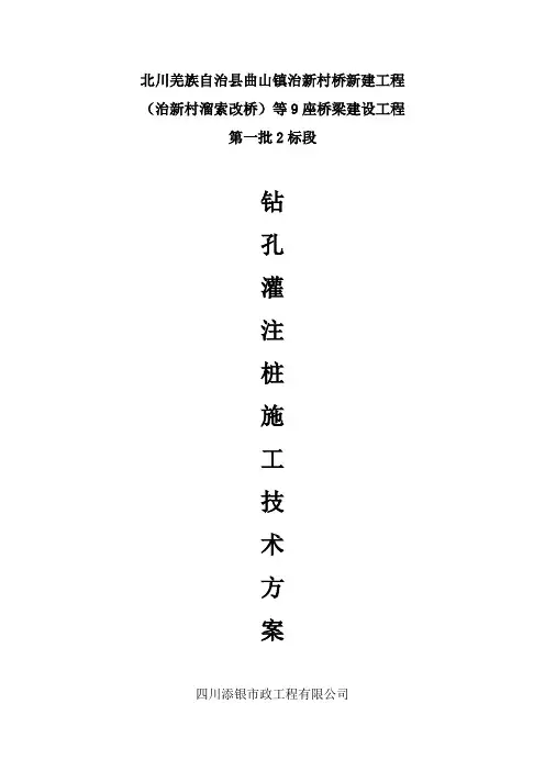 钻孔灌注桩施工技术方案