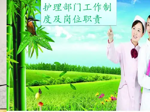 护理人员管理制度及岗位职责、工作标准PPT幻灯片课件