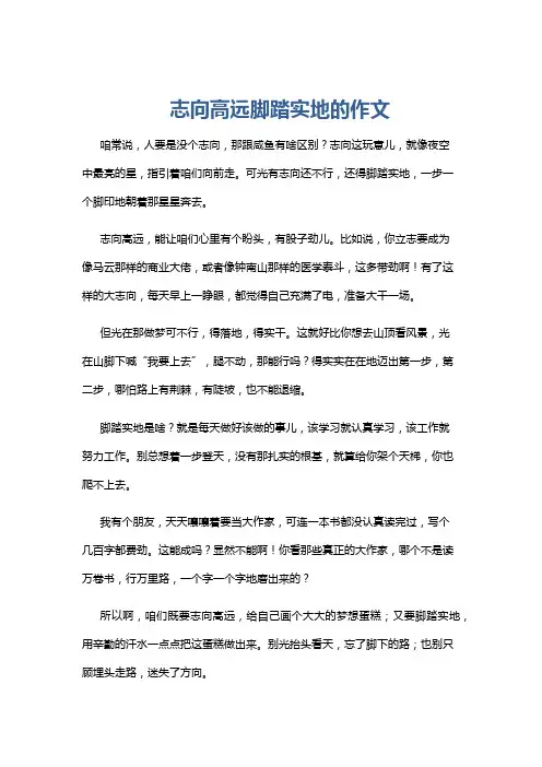 志向高远脚踏实地的作文