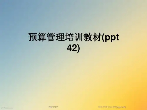 预算管理培训教材(ppt 42) 
