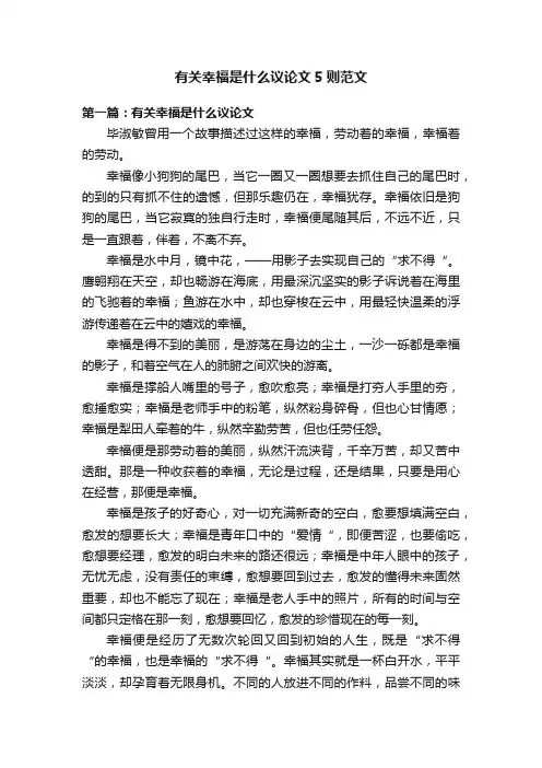 有关幸福是什么议论文5则范文