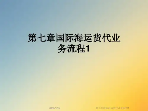 第七章国际海运货代业务流程1