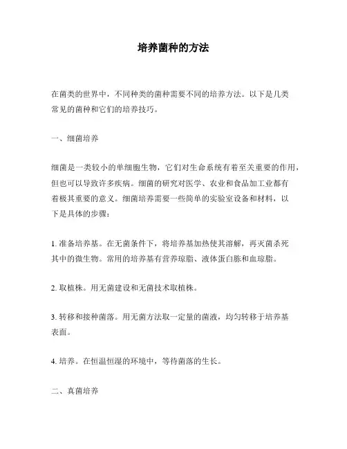 培养菌种的方法