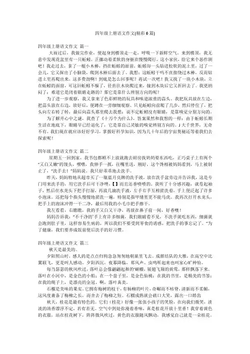 四年级上册语文作文(精彩6篇)