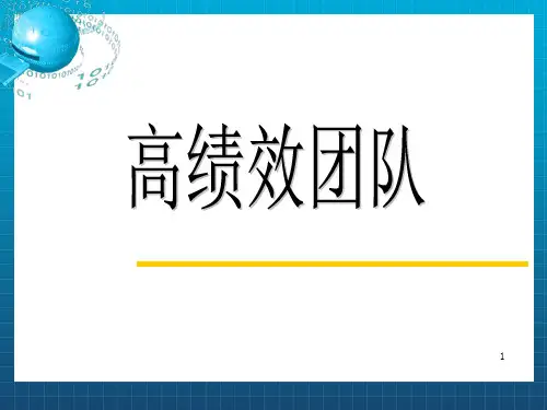 《高绩效团队管理》PPT课件