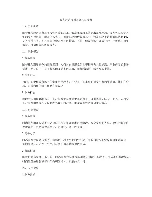 假发营销策划方案项目分析