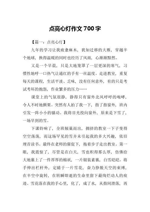 点亮心灯作文700字
