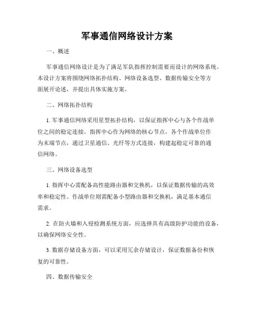 军事通信网络设计方案