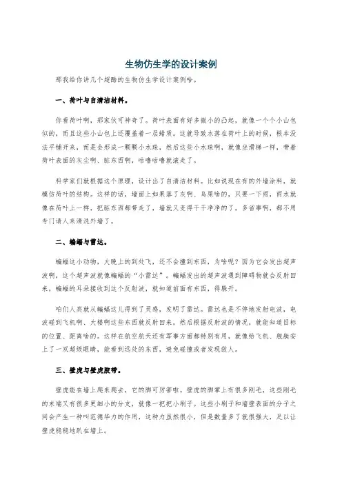 生物仿生学的设计案例