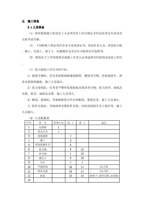 架线施工方案