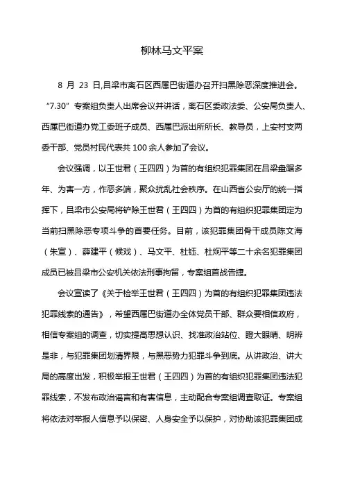 柳林马文平案