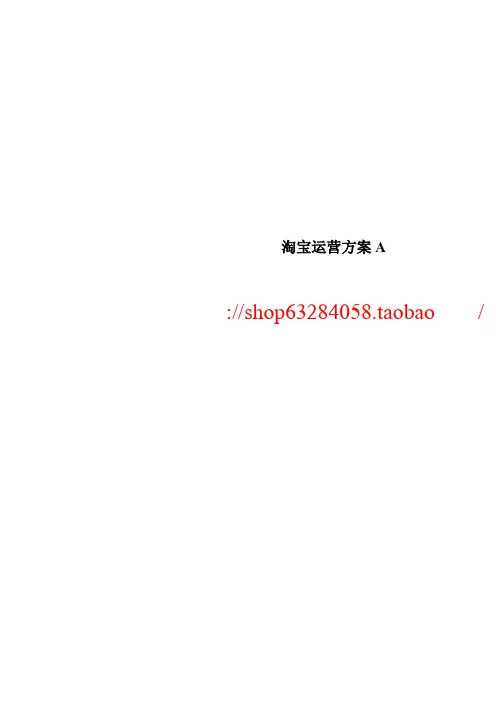 淘宝运营方案A