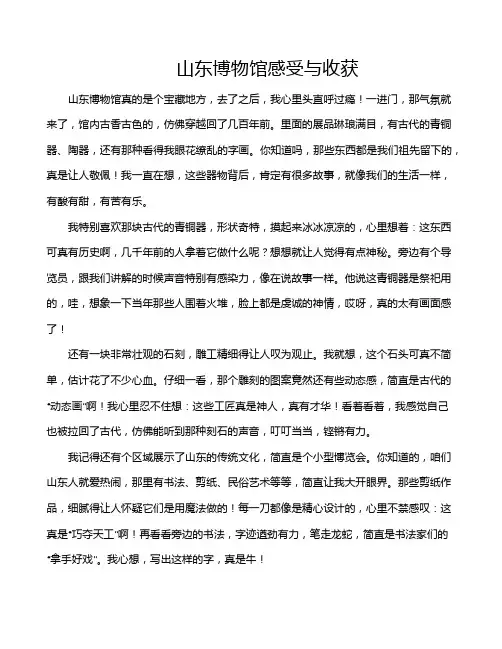 山东博物馆感受与收获