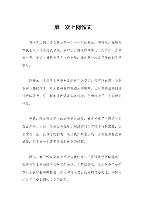 第一次上网作文