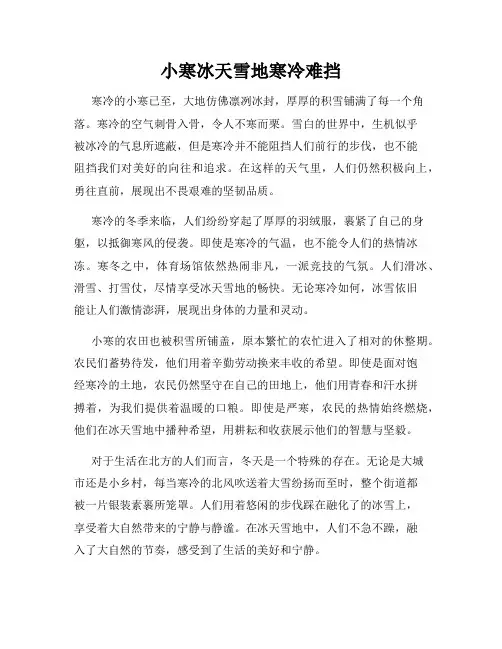 小寒冰天雪地寒冷难挡