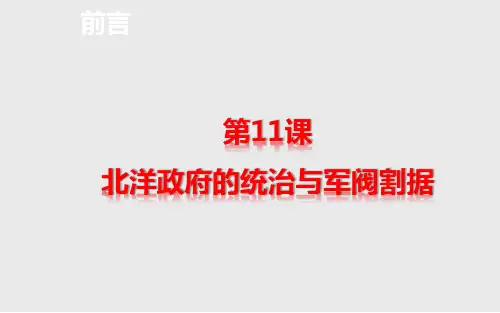 人教部编版八年级历史_北洋政府的统治与军阀割据课件完美版