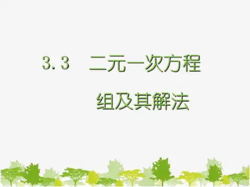 沪科版七年级上册二元一次方程组及其解法课件