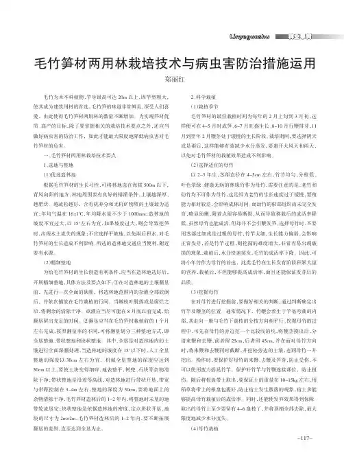 毛竹笋材两用林栽培技术与病虫害防治措施运用